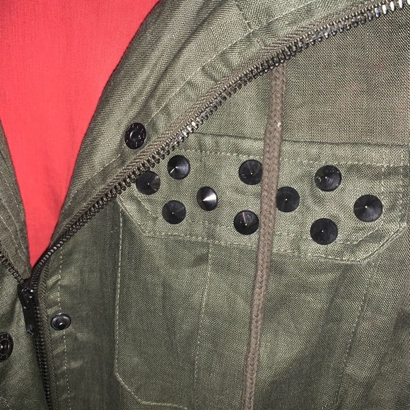 Green Studded Pocket Vest - Picture 2 of 3